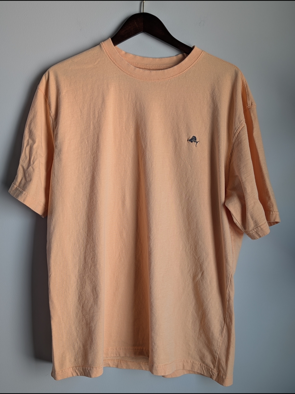 Joe Marlin Unwind T-Shirt Mens XL Peach Orange Cotton Short Sleeve Marlfish Logo